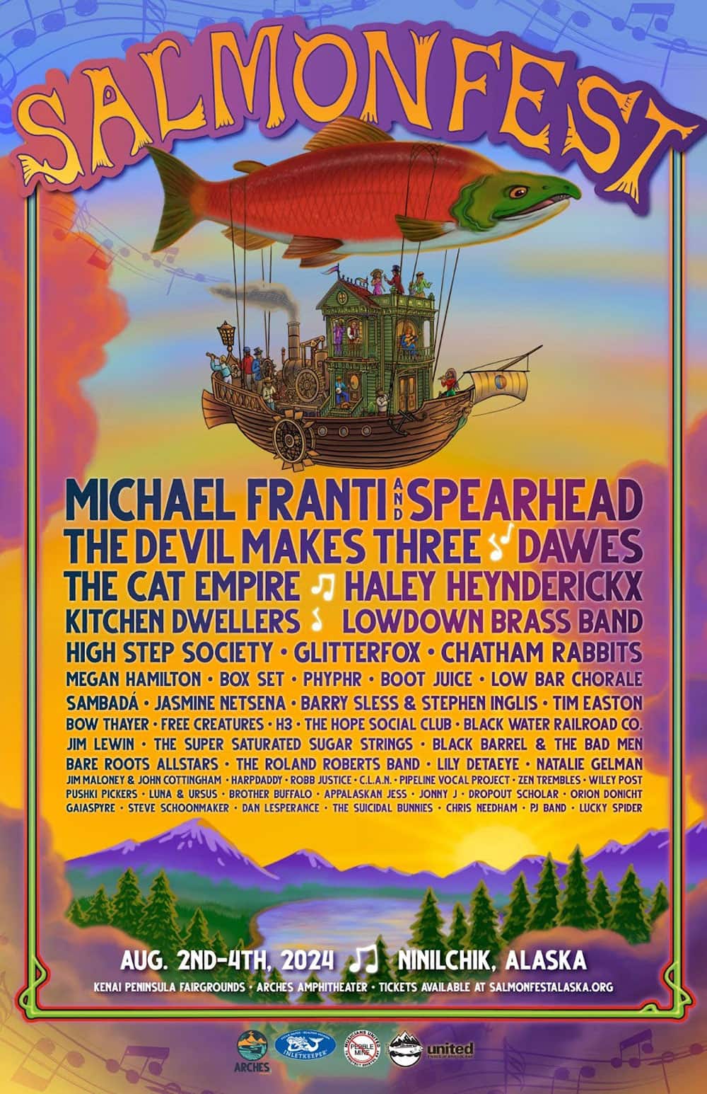 Salmonfest 2024 lineup poster